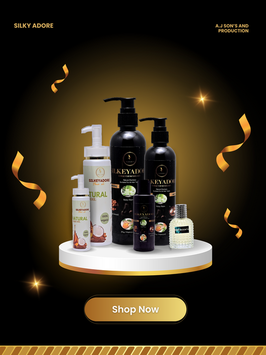 Pack of 06 Silkeyadore Natural Shampoo 500ml/200ml/110ml+Natural hairoil 200ml/100ml+Meriscents 50ml